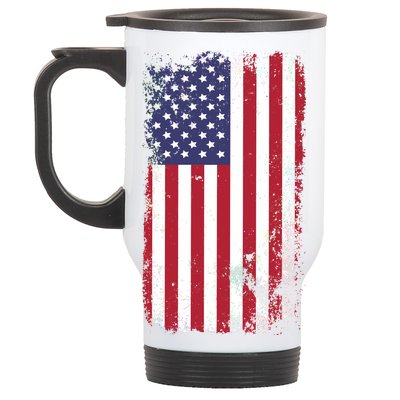 USA Grunge Vintage American Flag Stainless Steel Travel Mug