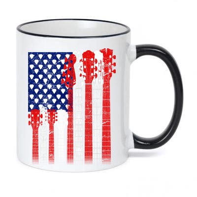 USA Guitar 11oz Black Color Changing Mug