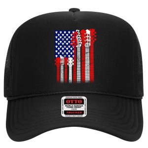 USA Guitar High Crown Mesh Back Trucker Hat