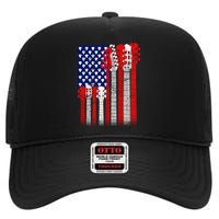 USA Guitar High Crown Mesh Back Trucker Hat