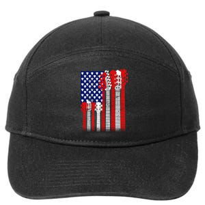 USA Guitar 7-Panel Snapback Hat