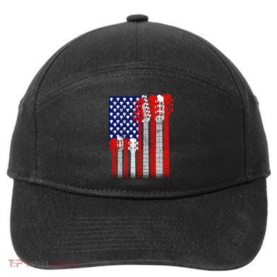 USA Guitar 7-Panel Snapback Hat