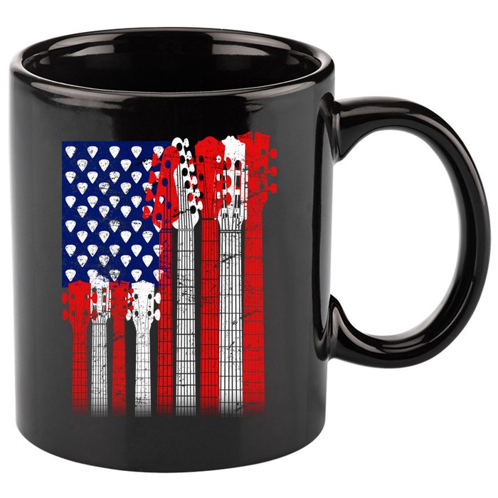 USA Guitar 11oz C Handle Ceramic Mug