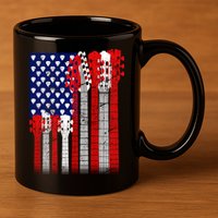 USA Guitar 11oz C Handle Ceramic Mug