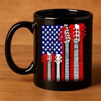 USA Guitar 11oz C Handle Ceramic Mug