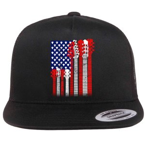 USA Guitar Flat Bill Trucker Hat