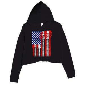 USA Guitar Crop Fleece Hoodie