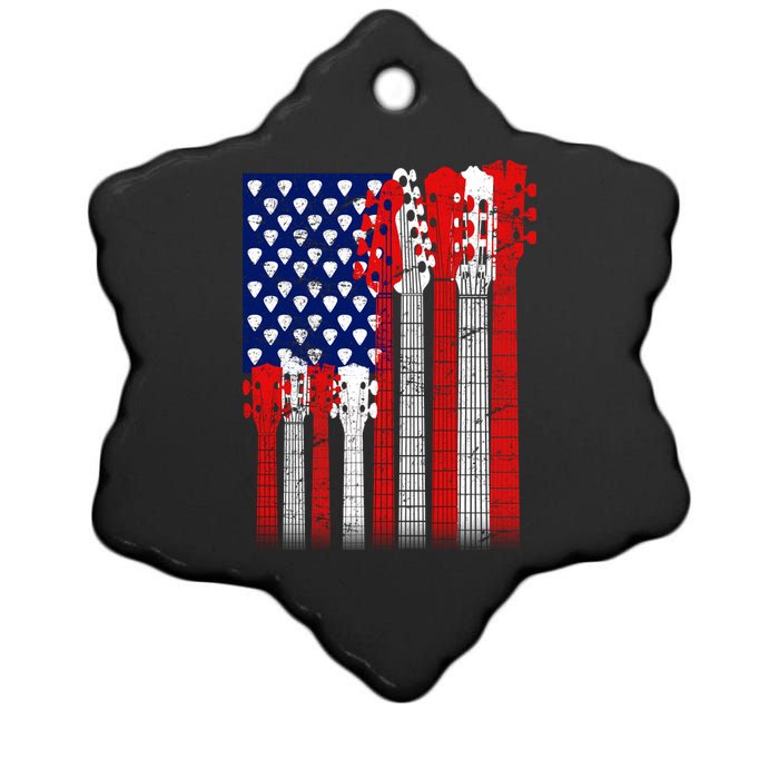 USA Guitar Ceramic Star Ornament