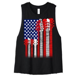 USA Guitar Women's Racerback Cropped Tank