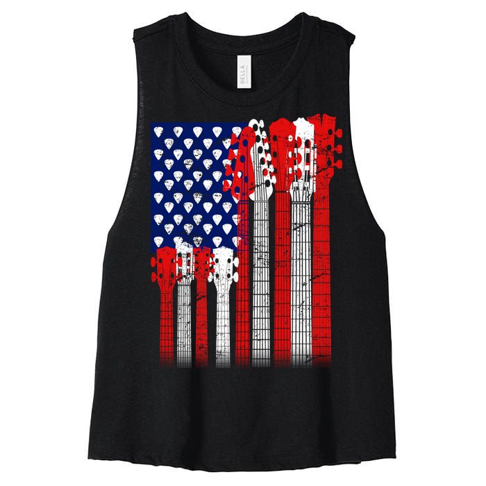 USA Guitar Women's Racerback Cropped Tank