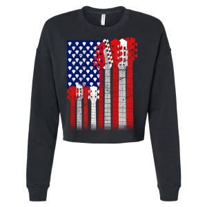 USA Guitar Cropped Pullover Crew