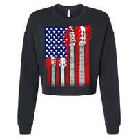 USA Guitar Cropped Pullover Crew