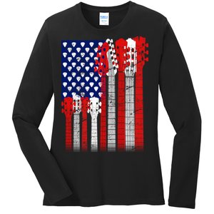 USA Guitar Ladies Long Sleeve Shirt