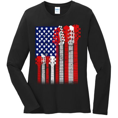 USA Guitar Ladies Long Sleeve Shirt