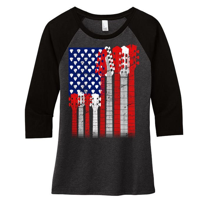 USA Guitar Women's Tri-Blend 3/4-Sleeve Raglan Shirt