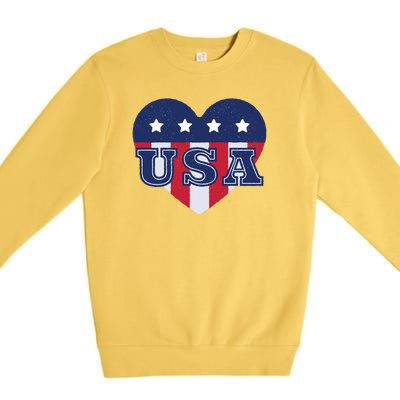 USA Heart Premium Crewneck Sweatshirt