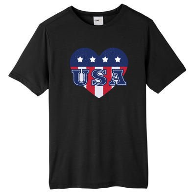 USA Heart Tall Fusion ChromaSoft Performance T-Shirt