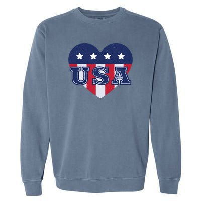 USA Heart Garment-Dyed Sweatshirt