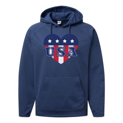 USA Heart Performance Fleece Hoodie