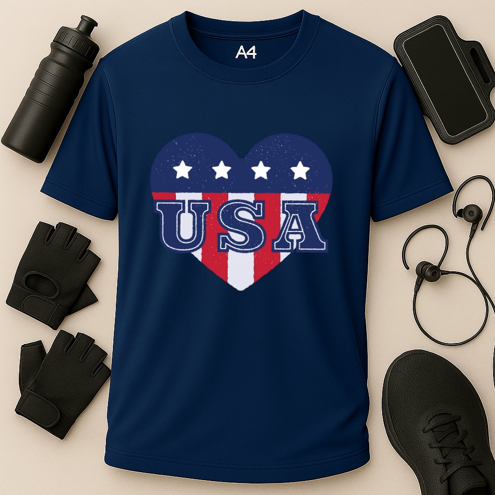 USA Heart Cooling Performance Crew T-Shirt