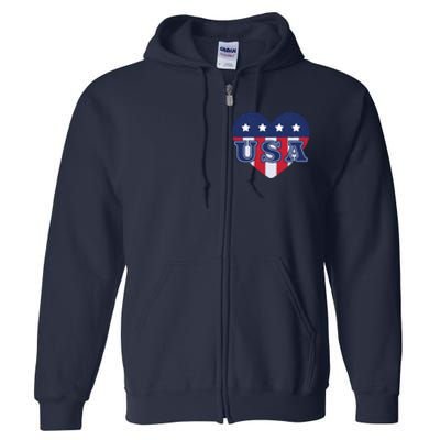 USA Heart Full Zip Hoodie