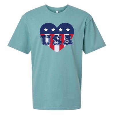 USA Heart Sueded Cloud Jersey T-Shirt