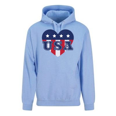 USA Heart Unisex Surf Hoodie