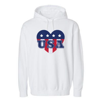 USA Heart Garment-Dyed Fleece Hoodie