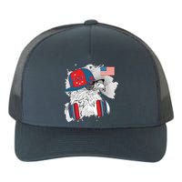 USA Hip Bald Eagle United States Flag Headphones Yupoong Adult 5-Panel Trucker Hat