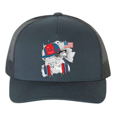 USA Hip Bald Eagle United States Flag Headphones Yupoong Adult 5-Panel Trucker Hat