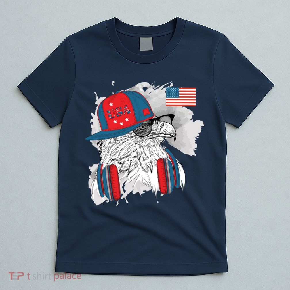 USA Hip Bald Eagle United States Flag Headphones T-Shirt