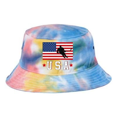 USA Hockey Winter Sports Games Tie Dye Newport Bucket Hat