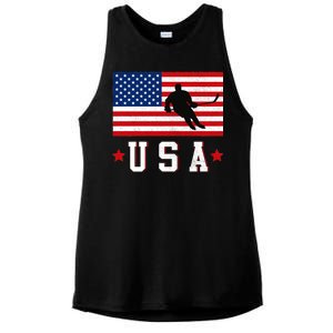 USA Hockey Winter Sports Games Ladies PosiCharge Tri-Blend Wicking Tank