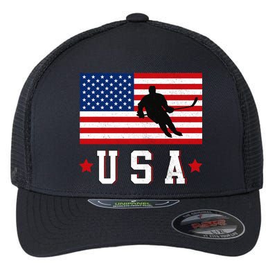 USA Hockey Winter Sports Games Flexfit Unipanel Trucker Cap