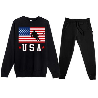 USA Hockey Winter Sports Games Premium Crewneck Sweatsuit Set