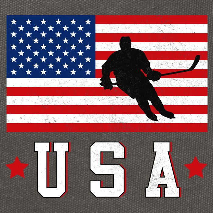 USA Hockey Winter Sports Games Cotton Canvas Backpack