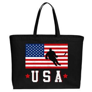 USA Hockey Winter Sports Games Cotton Canvas Jumbo Tote