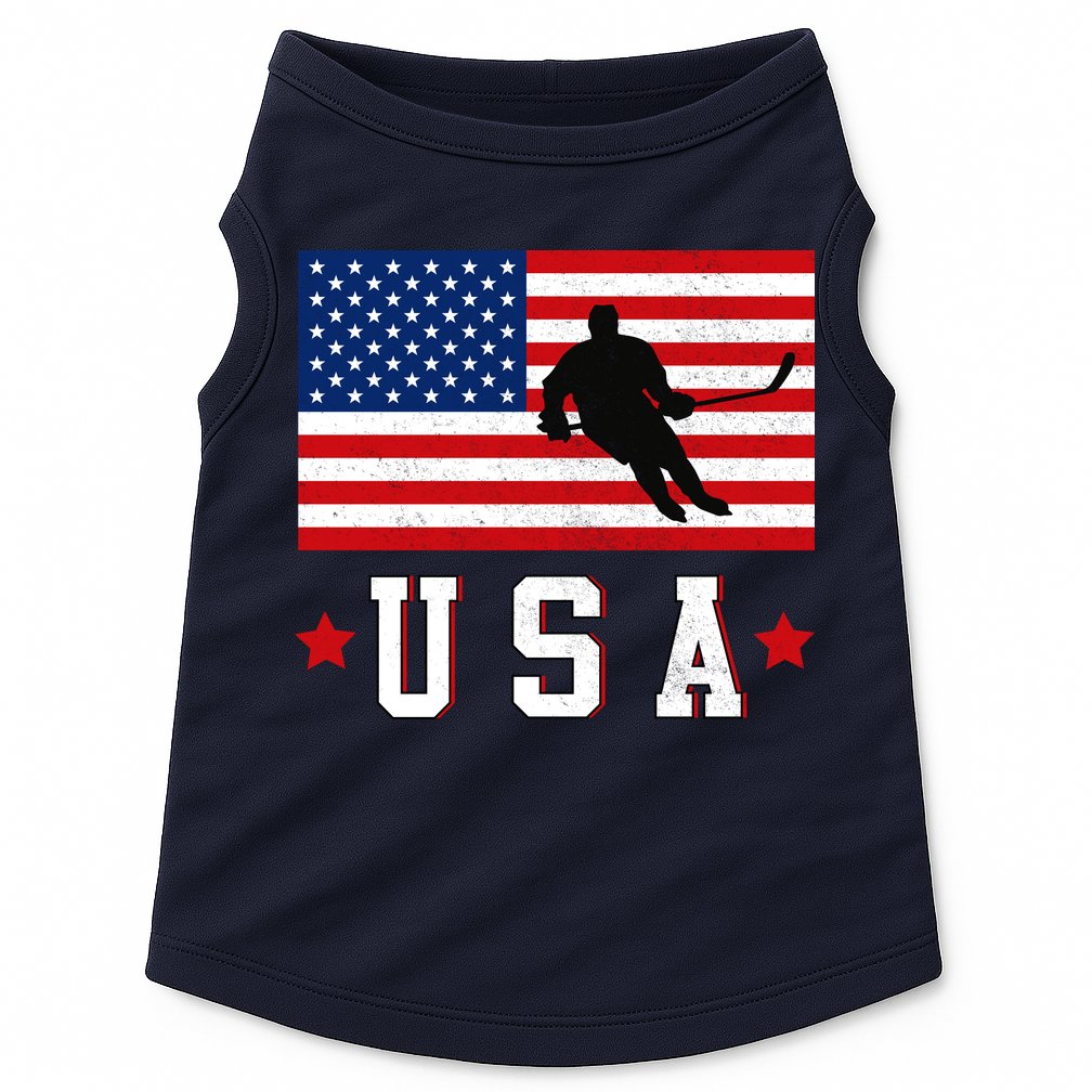 USA Hockey Winter Sports Games Doggie Tank