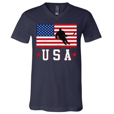 USA Hockey Winter Sports Games V-Neck T-Shirt