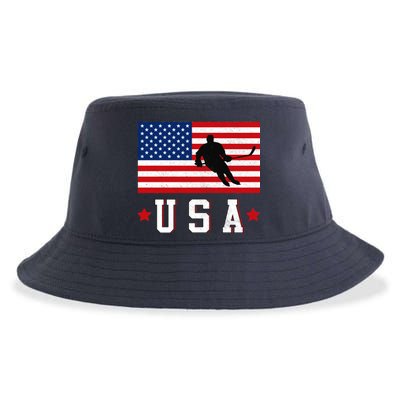 USA Hockey Winter Sports Games Sustainable Bucket Hat