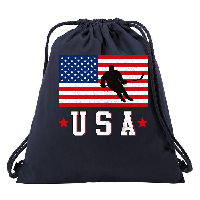 USA Hockey Winter Sports Games Drawstring Bag