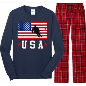 USA Hockey Winter Sports Games Long Sleeve Pajama Set