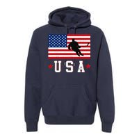 USA Hockey Winter Sports Games Premium Hoodie