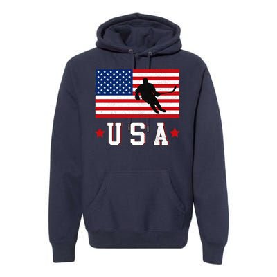 USA Hockey Winter Sports Games Premium Hoodie