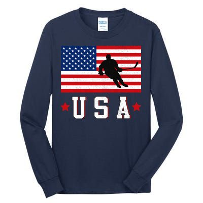 USA Hockey Winter Sports Games Tall Long Sleeve T-Shirt