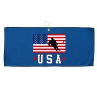 USA Hockey Winter Sports Games Large Microfiber Waffle Golf Towel