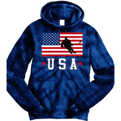 USA Hockey Winter Sports Games Tie Dye Hoodie