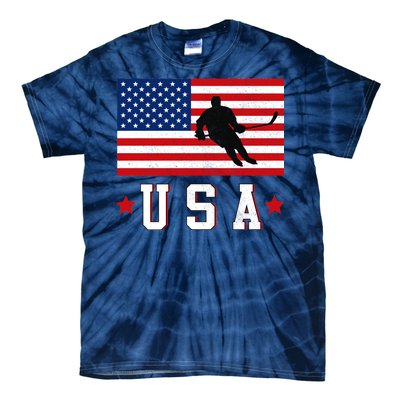 USA Hockey Winter Sports Games Tie-Dye T-Shirt