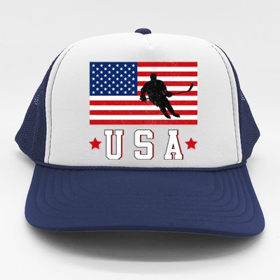 USA Hockey Winter Sports Games Trucker Hat