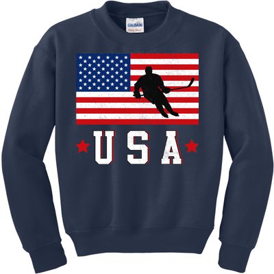 USA Hockey Winter Sports Games Kids Sweatshirt